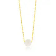 7-8MM Fresh Water Pearl Slide Chain in Gold Plated Sterling Silver