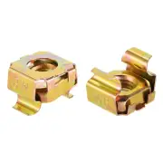 M8 Cage Nuts for Server Rack Cabinet, Carbon Steel Yellow Zinc Plated, 20 Pcs