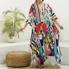 Mid Century Mod Kaftan Dress Festival Caftan Floral Goddess Trippy Modern Art