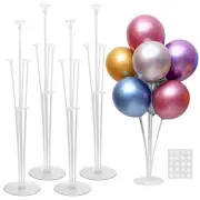 4 Sets Balloon Stand Kit For Table Balloon Sticks with Base Birthday Graduati...