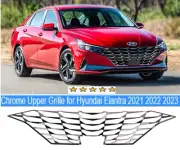 ⭐⭐⭐⭐⭐ Mesh Upper Grill Grille Front Bumper Chrome for Hyundai Elantra 2021- 2023