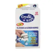Crystal Wipe 2 in 1 Glasses & Screen Wipes X 40