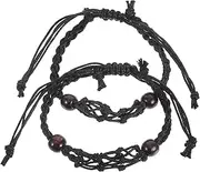[STOBOK] 2pcs Woven Mesh Bracelet Friendship Elastic Rope Adjustable Stone Cage Cords Charm Holders for Jewelry Making
