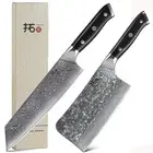 2x TURWHO Kitchen Knife Set Bone Chopper Japan Damascus Steel Cleaver Kiritsuke