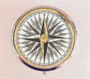 Compass Pill Box Case Pillbox Holder Trinket Pop Art Outdoorsman Version Two