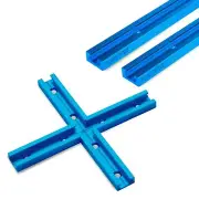24 Inch x2 Universal T Track with Intersection Kit, Double-Cut Profile T Trac...