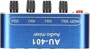 Mini Stereo Mixer 4 in 1 Out Volume Adjustment 3.5mm Sound Selector Amplifier PC Laptop Headphone Blue Aluminum Alloy