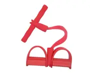Ankle Puller Abdomen Fitness Home Sports Thin Waist Legs Equipment 4 Tube Pedal Pull Rope-Red