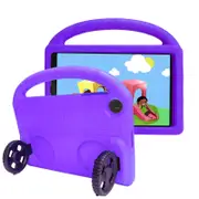 Wheel Samsung Tablet Case For Tab A 10.1 T510/T515(2019) Shockproof Stand Cover With Handle Stand-Purple