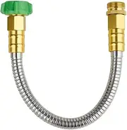304 Stainless Steel Short Garden Hose 1 ft with Female to Male Metal Connector, Anti-Leakage, Flexible & Lightweight Kink Free Water Hose, Easy to Use & Store (1ft)