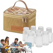 Travel Seasoning Kit - Camping Kit | Portable Large Capacity Holder with 600D Encrypted Oxford Cloth Storage Bag for Outdoor Camping BBQ
