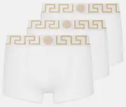 NWT Versace Greca Border Medusa White Greek Key Logo 3 Pack Trunk Boxers 6 US L