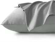 TILLYOU Cotton Toddler Pillowcases - 2 Pack Toddler Travel Pillowcases Machine Washable & Super Soft, 14.5x20 Inches, Gray