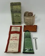 Antique Vintage Nixoderm Dr. Nixon’s Knox Company New In Box With Pamphlets
