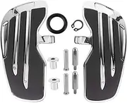 BYBDQKTVEH 1 Pair Motorcycle Aluminum Front Rider Floorboards Foot Pegs Footrest Footboard Fit for Indian Scout/Fit for Sixty/Fit for Bobber 2015-2021 Pedal(Silver)