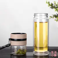 在飛比找松果購物優惠-【台灣現貨+發票】茶水分離泡茶杯 雙層玻璃泡茶杯 雙層隔熱水