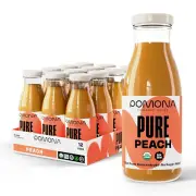 Pomona Organic Peach Juice (Pack of 12), Cold Pressed USDA Organic Juices, 100%
