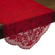 Heritage Damask 14x49 Red Table Runner Heritage Lace HD-1449RD