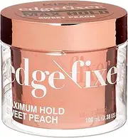 Edge Fixer 24 Hour Maximum Hold Edge Wax No Flaking Biotin B7 Infused Hair Gel 3.38 US fl.oz (Sweet Peach)