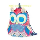 Claire's Club Patchwork Owl Drawstring Backpack Polka Dot Flowers Bag Bookbag