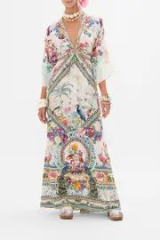 WAIST TIE LONG KAFTAN PLUMES AND PARTERRES