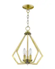 Livex Prism 3-Light AB Mini Chandelier/Ceiling Mount