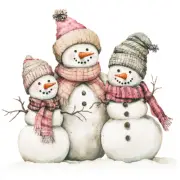 5D Diamond Painting Pink Scarf Snowmen Kit