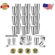 Complete 16-Piece Martini Mixer Set with Polished Finish - 18oz & 28oz Shakers
