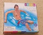 Intex Sit n Float Lounge Inflatable Adult Pool Float Floaty Blue Cup Holders NEW