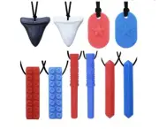 Sensory Chew Necklace by GNAWRISHING 10-Pack for Autistic, ADHD, Tough