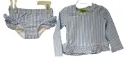 NWT Classic Whimsy 2 Piece Long Sleeve Rash Guard Bathing Suit Girl's Size 10