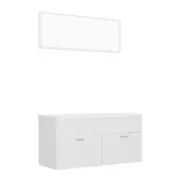 High Gloss White Chipboard Bathroom Furniture Set