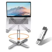 Laptop Stand with 360 Rotating Base, Computer Notebook Laptop Riser Metal Holder