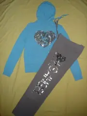 NWT Victoria's Secret supermodel Angel wings Bling Hoodie Sweat Pants Set M