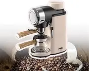 QIeAny 800WEspresso Machine, Semi Automatic Espresso Machine(With Steam Frother), 5 Bar Pressure Pump, Temperature Control+ Easy to Clean, for Home, Travel And Office,White