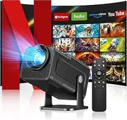 Seseno Projector, Mini Projector, 4K FHD 1080P Portable Projector, Supports Android 11.0 5G WiFi 6 BT 5.0, Automatic Keystone Correction, 150 Inch, 360 Degree Flip Smart Projector, for Phone/PC/Laptop