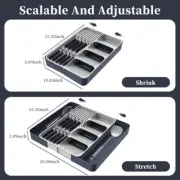 Expandable Cooking Utensil Organizer / Tray Cutlery Silverware Flatware Holder