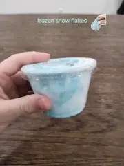 Frozen Snow Flakes Slime Light Blue Glossy With Snow 4 Ounces Handmade & Charm