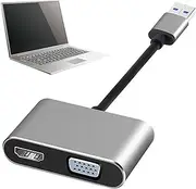 HD USB to VGA Cable - HD Computer Monitor USB to VGA Converter | Display Movies and Entertainment Video Cord Plug and Play Accessoy for Home, Business