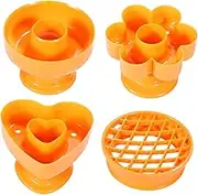 CONGARTENO 4Pcs Plastic Donut Molds Set Creative Baking Tools for DIY Bread Pastries Heat Resistant Kitchenware Yellow Heart Flower Pineapple Shapes