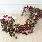 Autumn Garden Arch Artificial Rose Flowers Fake Plant Vines Flowers Garland