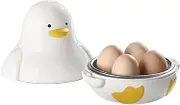 Hogvinnatil Microwave Egg Kettle Cooker, Microwave Steamer - 4 Capacity Kitchen Cooker, Duck Shape Microwave Poacher for Hard, Soft and Poached Eggs for Kitchen