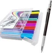 200pcs Mechanical Pencil Lead 2.0 Mm Colored Lead Refills with 1 Mechanical Pencil, 10 Colors Pencil Refills for Drawing Sketching Adult Coloring School Supplies (200pcs Colors Leads 2.0mm with 1 Pen)