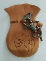 Kangaroo Scrotum Vintage Australian Genuine Leather Pouch Keychain Sachi Bukuro