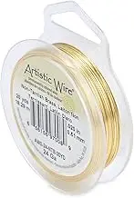 Artistic Wire 24 Gauge Tarnish Resistant Brass Craft Jewelry Wrapping Wire, Gold Color, 20 yd
