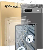 [AVAKOT] [3+3 Pack Glass Screen Protector for Google Pixel 7a with Camera Lens Protector, 6.1 inch 9H Tempered Glass for Google Pixel 7a Glass Screen Protector, Anti-Scratch, Bubble Free