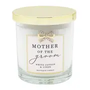 Gibson Gifts Jewelled Scented Candle White Cotton/Linen Scent Mother/Groom