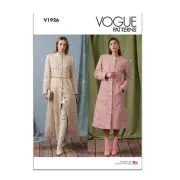 Vogue Misses' Coat Sewing Pattern Kit, Design Code V1926, Sizes 8-10-12-14-16
