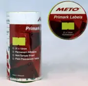 5000 x Genuine Meto Primark Price Gun Labels 21x12mm Permanent Fluro Yellow