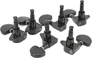 Guitar Machine Head Tuner Metal Semicircle Totally Sealed 3L3R Guitar Tuning Pegs Classic Design for Easy Installation Suitable for All Guitars (Black)